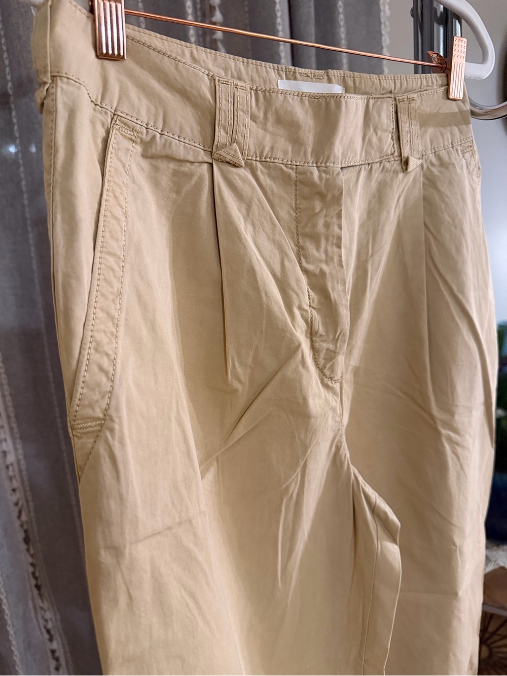 Anthropologie- Khaki Cotton Pants - Light Tan